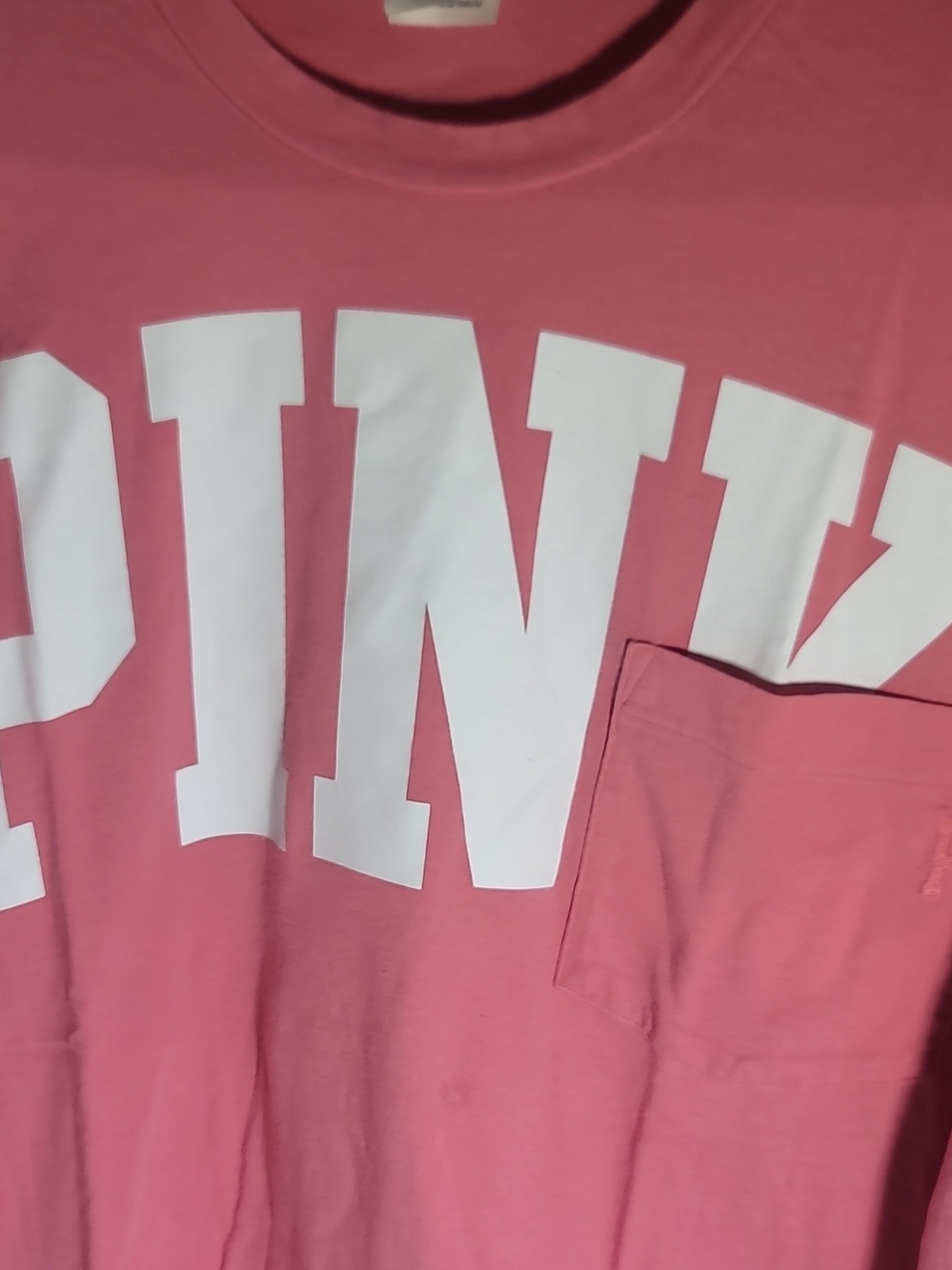 PINK Victoria's Secret Girls' Long Sleeve Logo Pocket Tee - Pink - Picture 7 of 7